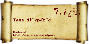 Tass Árpád névjegykártya